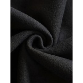 Women's Plus Size Soft Casual Hooded Sweatshirt with Artistic Back Print - Black & White & Bird Design, Kangaroo Pocket, Relaxed Fit, Machine Washable, All-Season Comfort, Ladies Sweatshirts, Decorative Text Design