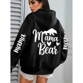 Plus Size - Bear Mom - Hooded Sweatshirt