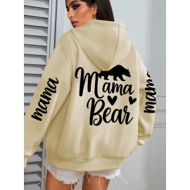 Plus Size - Bear Mom - Hooded Sweatshirt