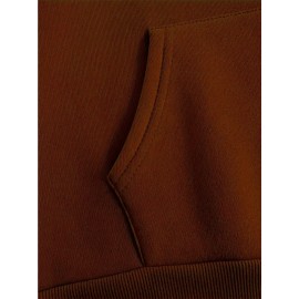 Plus Size, Women's Oversized Christmas Gingerbread Cookie Print Hooded Sweatshirt - Soft Long Sleeve Pullover with Pocket, Merry Christmas Lettering & Plaid Snowflake Design, Cozy Casual Holiday Sweater for Casual Attire (Machine Washable)