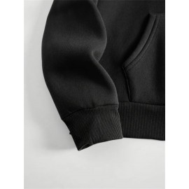 Plus Size, Women's Oversized Christmas Gingerbread Cookie Print Hooded Sweatshirt - Soft Long Sleeve Pullover with Pocket, Merry Christmas Lettering & Plaid Snowflake Design, Cozy Casual Holiday Sweater for Casual Attire (Machine Washable)