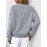Plus Size, Cross-border Fashion New Solid Color Hollow Beaded Oversized Sweatshirt