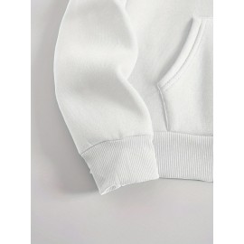 Plus Size Floral Rose Print Hoodie - Cozy, Stylish, 100% Polyester Knit Fabric, Slight Stretch for Fall/Winter