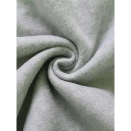 [Cozy Snowman Hoodie] Cozy Oversized Women's Mint Green Snowman & Snowflake Print Hoodie | Soft Casual Long Sleeve Pullover with Pockets, Machine Washable, Winter Accessories, Comfortable Clothing, Playful Graphic Design, Durable Fabric