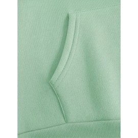 [Floral Print Hoodie] Women's Plus Size Floral Print Hoodie - Cozy Long Sleeve Pullover with Pockets, Soft Casual Wear, Brown with Red Roses and Green Leaves Design, Allseason Hoodie | Stylish Casualwear | Comfortable Fabri