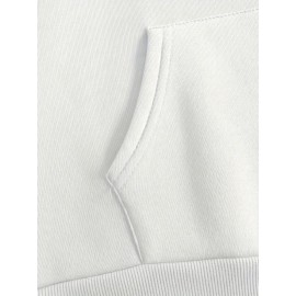 [Floral Print Hoodie] Women's Plus Size Floral Print Hoodie - Cozy Long Sleeve Pullover with Pockets, Soft Casual Wear, Brown with Red Roses and Green Leaves Design, Allseason Hoodie | Stylish Casualwear | Comfortable Fabri