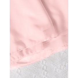 [Plus Size Chiffon Shirt] Plus Size Elegant Long-Sleeve Chiffon Shirt | High-Density, Soft Lining, Flowing Mesh, Henley Neckline, Smooth Tailoring | Spring & Autumn Outings