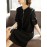 Summer Essential, Chic Black Zip-Up Dress for Women - Casual Summer Fashion with Round Neck, Stretchy Polyester Blend, Non-Sheer, Plus Size Summer Dresses