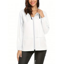 Raincoat Women Lightweight Rain Jackets Packable Outdoor Hooded Windbreaker
