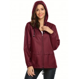 Raincoat Women Lightweight Rain Jackets Packable Outdoor Hooded Windbreaker