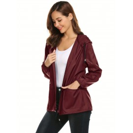 Raincoat Women Lightweight Rain Jackets Packable Outdoor Hooded Windbreaker