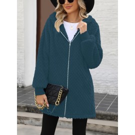 Women's Oversized Fleece Jacket with Hood & Pockets - Thick Winter Coat, Fuzzy Zip-Up Outerwear, Machine Washable, Cozy for all body Types (Fall/Winter) - Elegant Special Line Collection