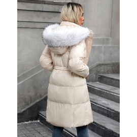 Plus Size Women'S Cozy Fleece-Lined Hooded Jacket - Thick Warm Winter Coat with Zipper Front, Long Sleeves, and Fluffy Lined for Fall/Winter Casual Wear, Winter Coats