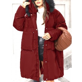 Women'S Elegant Long Winter Coat - Full-Length Cold Weather Jacket, Non-Stretchy Outer Layer for Extreme Cold, Formal & Everyday Winter Outfits - Elegant Women'S Outerwear, Seasonal Fashion, Classic Silhouette, Durable Construction, Warm Jacket, Fashionconscious Women