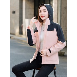 3-in-1 Winter Jacket - Detachable Hood, Casual Fit, Color Block Design with Zip Pockets for Men & Women