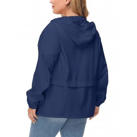 Plus Size Raincoat for Women - Waterproof, Packable, Outdoor, Hooded, Windbreaker Rain Jacket with Ultimate Protection