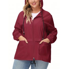 Plus Size Raincoat for Women - Waterproof, Packable, Outdoor, Hooded, Windbreaker Rain Jacket with Ultimate Protection