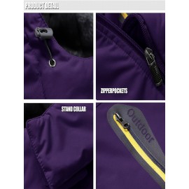 Women's Plus Size Ski Jacket Winter Outdoor Windproof Waterproof Soft Shell Jacket Detachable Snow Cap 5 Pocket Warm Fleece Lining Thickened Thermal Coat Outdoor Sports Ski Snowboard Hiking Camping Mountaineering Large Size Jacket