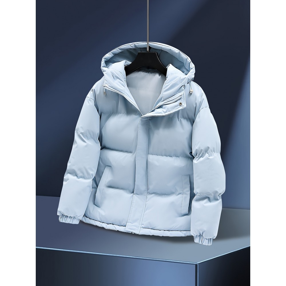 1pc Elegant Women'S Polyester Jacket - Solid Color Crew Neck Long Sleeve with Pockets for Fall/Winter Outdoor Sports and Casual Warmth