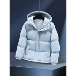 1pc Elegant Women'S Polyester Jacket - Solid Color Crew Neck Long Sleeve with Pockets for Fall/Winter Outdoor Sports and Casual Warmth