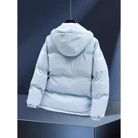 1pc Elegant Women'S Polyester Jacket - Solid Color Crew Neck Long Sleeve with Pockets for Fall/Winter Outdoor Sports and Casual Warmth