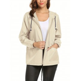 Raincoat Women Lightweight Rain Jackets Packable Outdoor Hooded Windbreaker