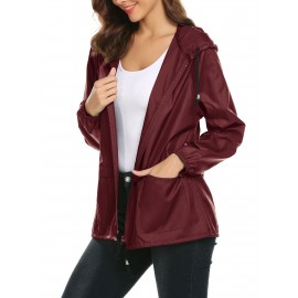 Raincoat Women Lightweight Rain Jackets Packable Outdoor Hooded Windbreaker
